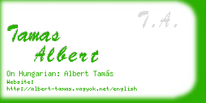 tamas albert business card