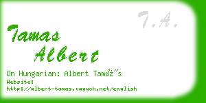 tamas albert business card